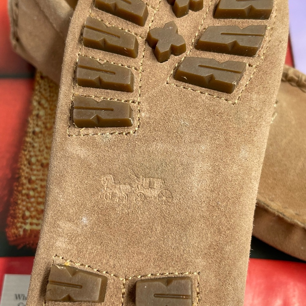 New Coach Amber Driving Moccasins Tan Suede Women's Size US 6 - Picture 4 of 5